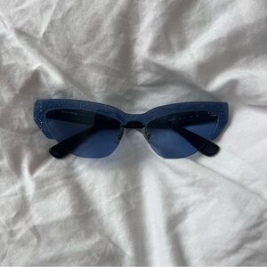 Miu Miu Blue Glitter Cateye Sunglasses